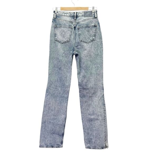 Free People We The Free My Own Lane Straight Jeans Acid Wash Distressed Size 28 - Picture 3 of 15